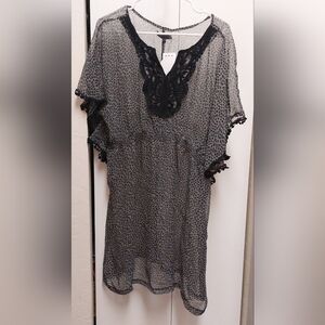 Mad Modele Animal Print NWT Sheer Grey and Black Cheetah Dress Size 1X Summer